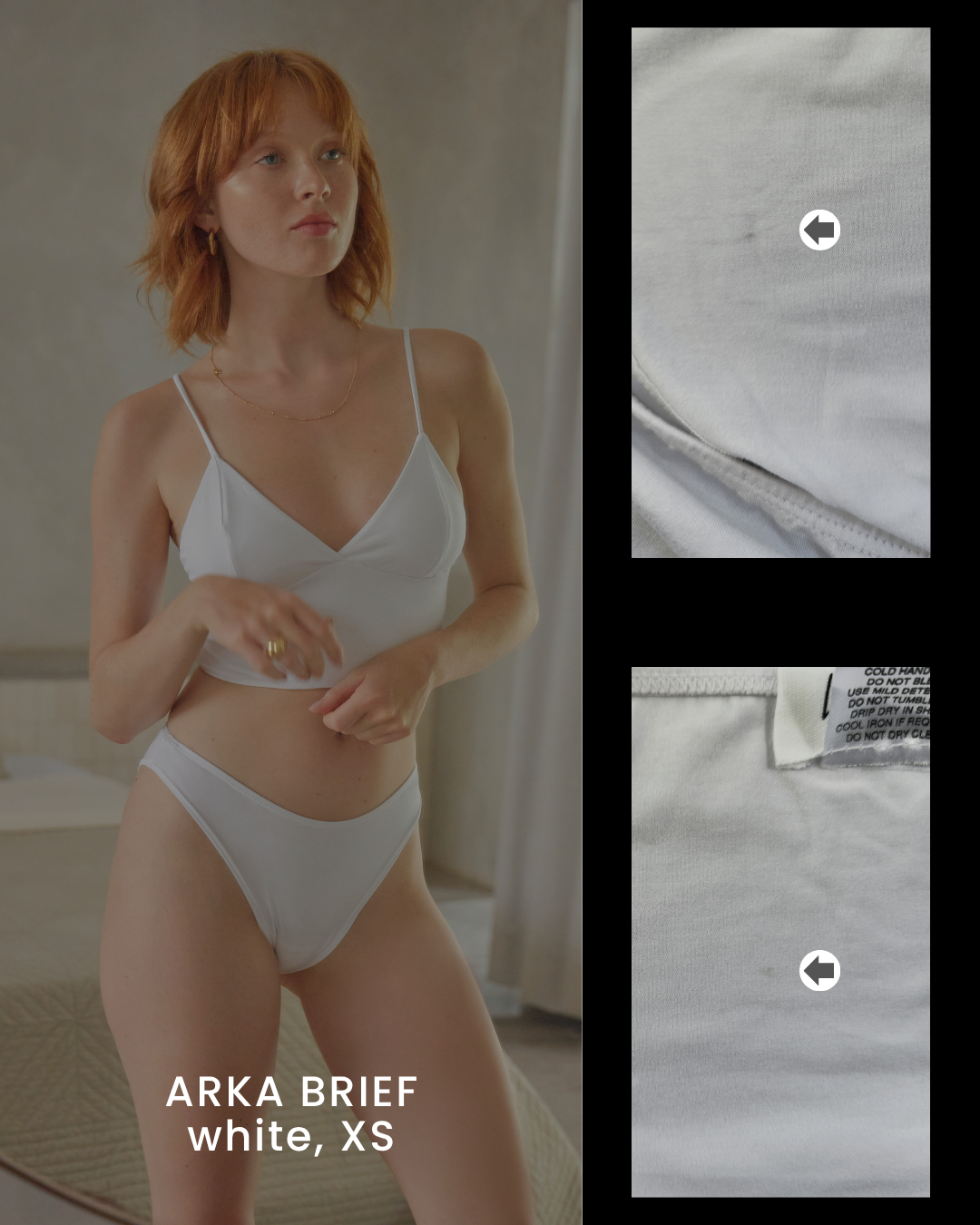 HANYA DEFECT ITEM - ARKA BRIEF (WHITE XS)