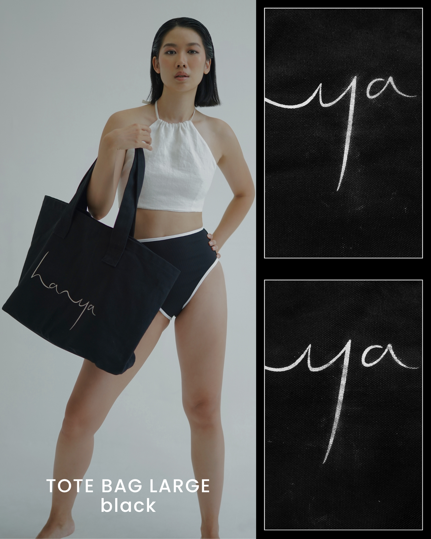 HANYA DEFECT ITEM - TOTE BAG LARGE (BLACK)