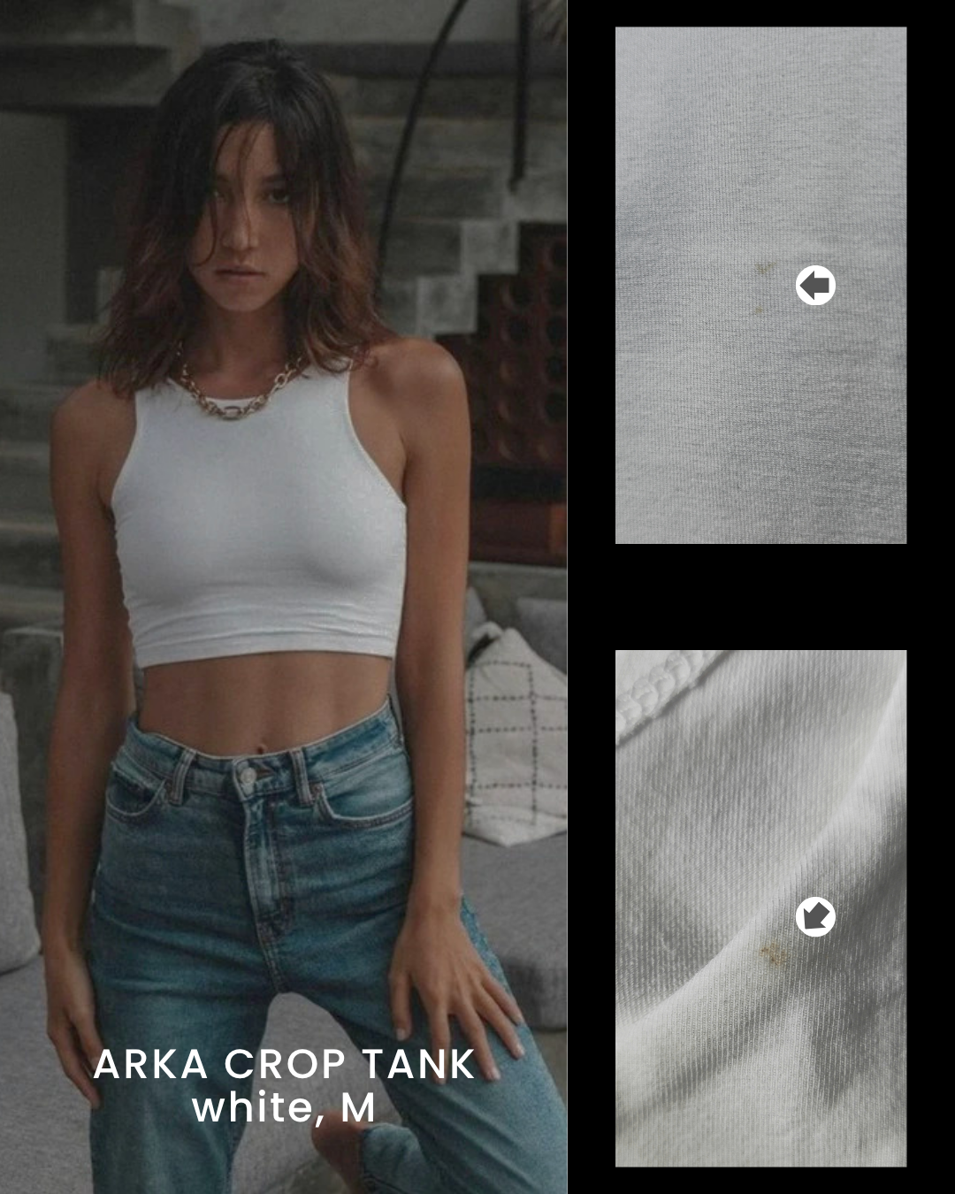 HANYA DEFECT ITEM - ARKA CROP TANK (WHITE M)