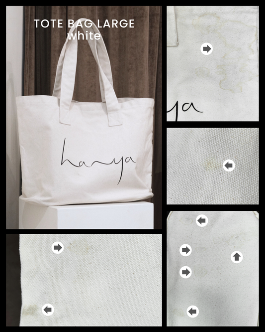 HANYA DEFECT ITEM - TOTE BAG LARGE (WHITE)