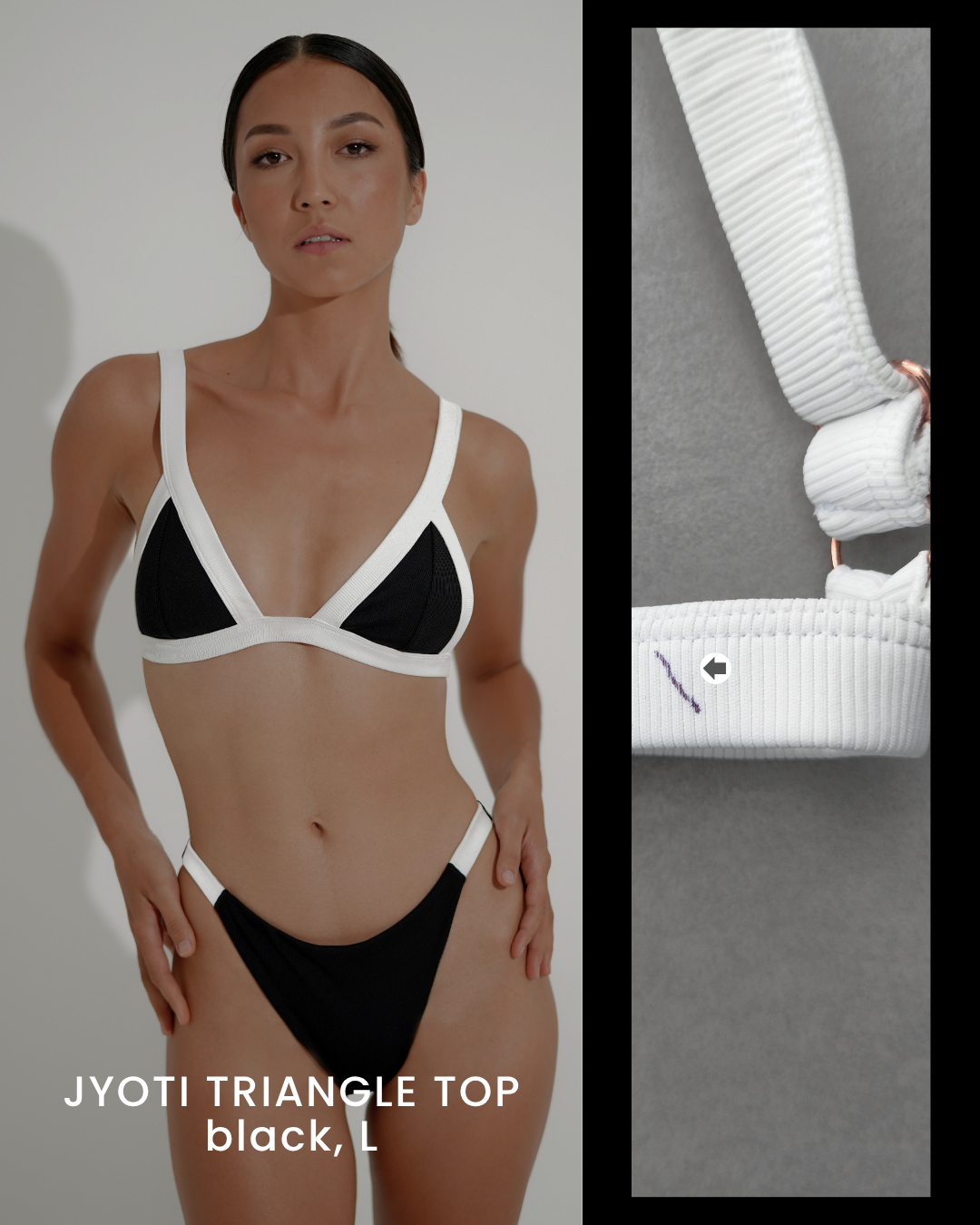 HANYA DEFECT ITEM - JYOTI TRIANGLE TOP (BLACK L)