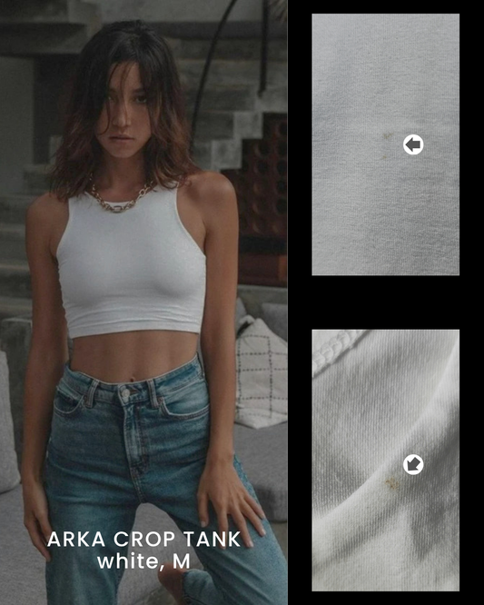 HANYA DEFECT ITEM - ARKA CROP TANK (WHITE M)