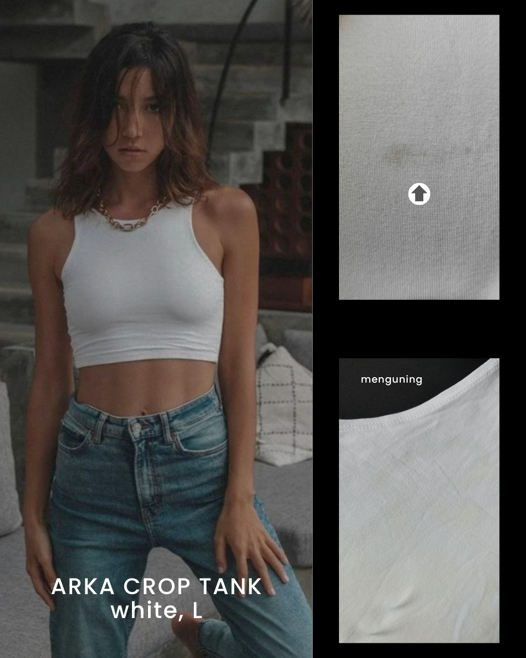 HANYA DEFECT ITEM - ARKA CROP TANK (WHITE L)