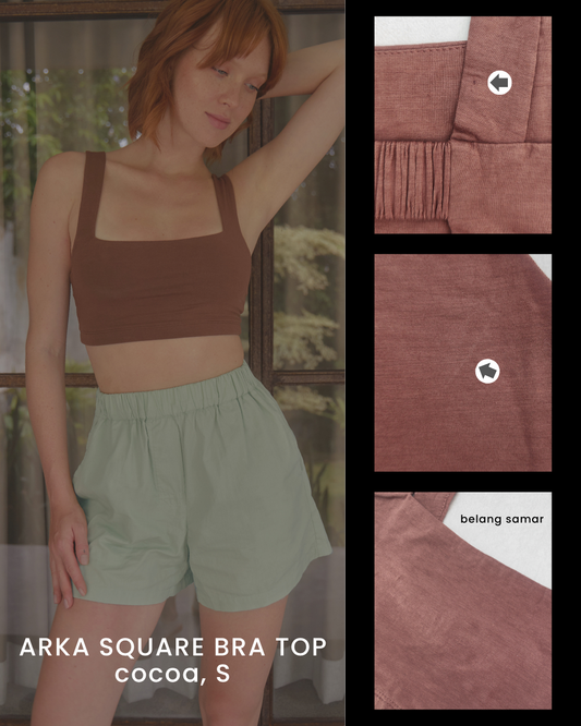 HANYA DEFECT ITEM - ARKA SQUARE BRA TOP (COCOA)