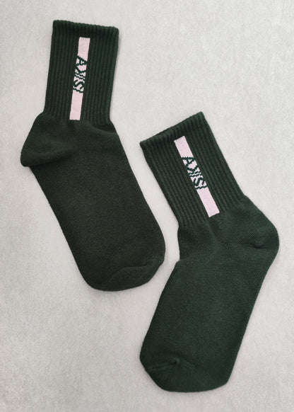 QUARTER CREW SOCKS GREEN