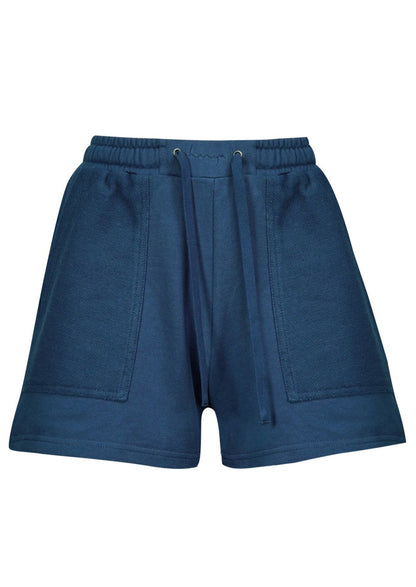Women's high waisted jogger style shorts blue