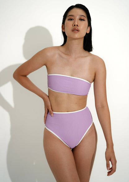 Strapless bandeau minimalist bikini top lilac
