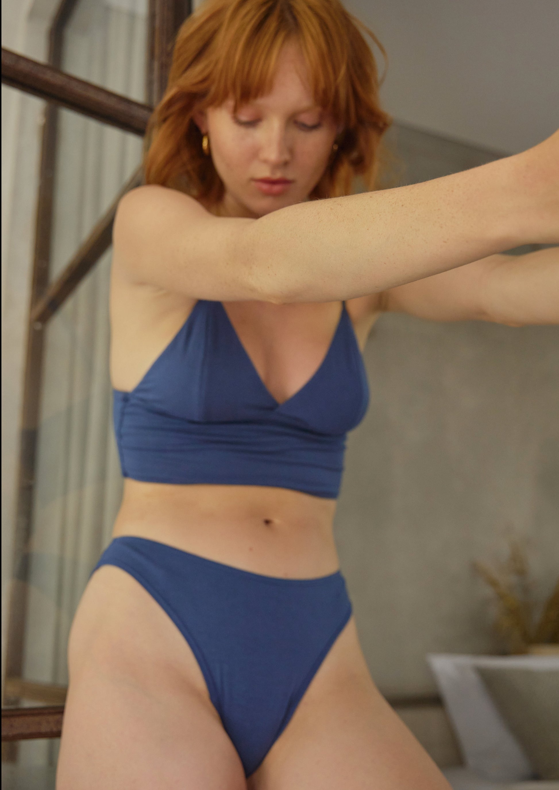 Women's basic brief blue underwear