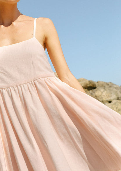 Mini flowy sleeveless dress pink
