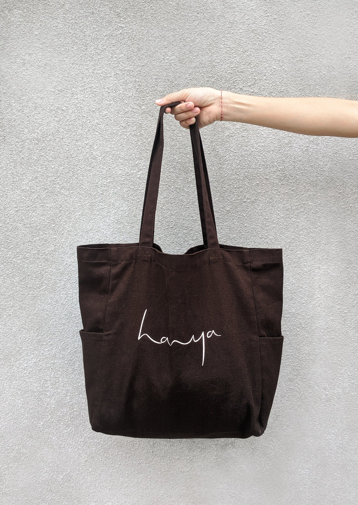 Unisex durable canvas tote bag medium brown | Merchandise gift